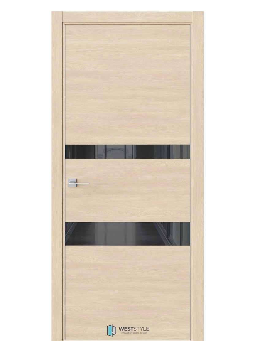 Межкомнатная дверь WestStyle Industrial IN16 ДО Lacobel Черное Сенди